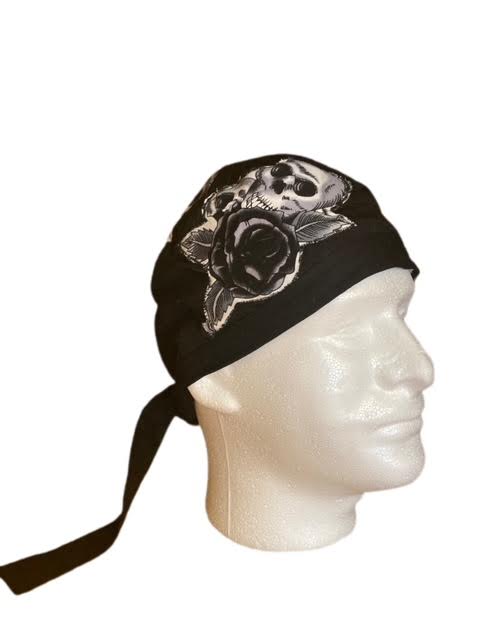 Red Eyed Skull with Black Roses