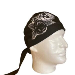 Red Eyed Skull with Black Roses