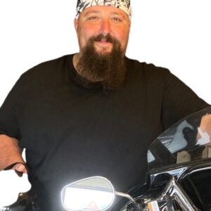 Joe, Motorcyclist Red Eyed Skull