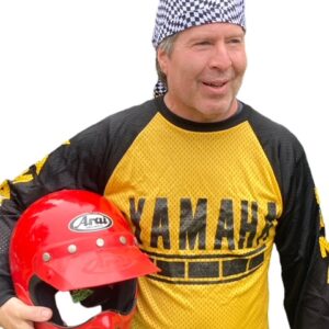 George B Motocross Rider  finish Flag