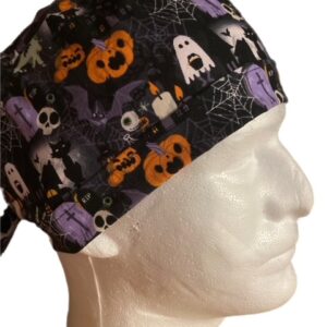 Pumpkins with Ghosts and Purple Grave Marker